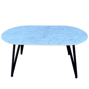 Розкладний овальний стіл HPL Стріли Arrows (Мармур Каррара білий)