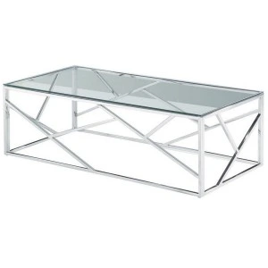 Журнальный стол CF-1 прозрачный/серебро