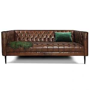 Прямой диван Кембридж (кожа)